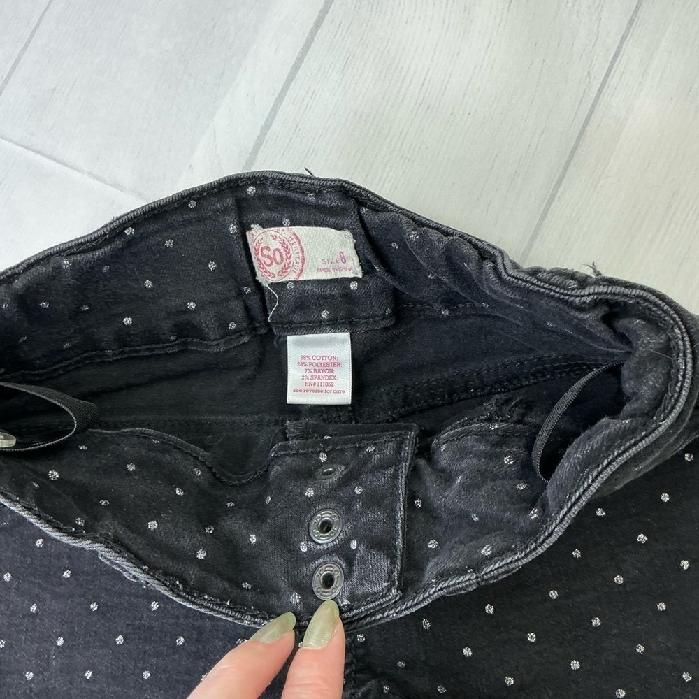 Girls Shorts Clothing Bundle Lot of 3 Blue Denim Black Polka Dot Turquoise Sz 8 - Picture 7 of 13